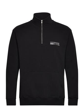 Wblass Tech Half-Zip Designers Sweatshirts & Hoodies Sweatshirts Black Woodbird