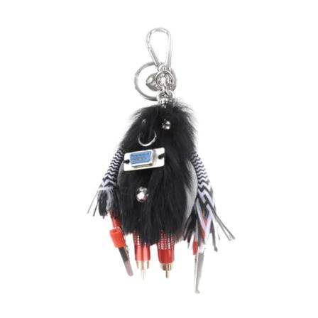 Prada Vintage Pre-owned Pels ngleholdere Sort, unisex Vintage Accessories, Størrelse: ONE Size