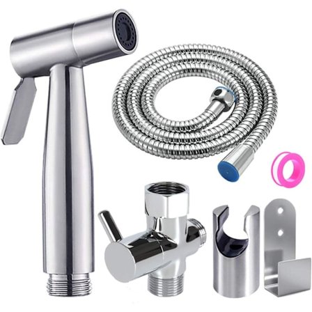 Håndholdt bidet-dusj, håndholdt bidet-toalett-dusj, håndholdt bidet-dusj i rustfritt stål av høy kvalitet - håndholdt vannledningsfeste for baderom