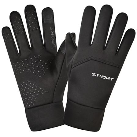 Vinterlöpningshandskar för utomhussporter, varma pekskärm, gym, fitness, helfingerhandskar för män och kvinnor, stickade magiska handskar black