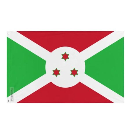 Flagga - Burundi - 90 x 150 cm - Polyester - Framsidan/baksidan - Metallöglor