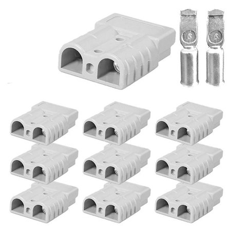10 stk Anderson-stil kontakter DC 50A 12-24V 6AWG Dobbelpol med kobberkontakt