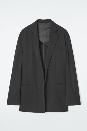 COS Women's Oversized Tie-Front Blazer in Black