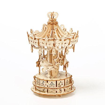 Karrusel 3D puslespil trælegetøj pædagogisk samlesæt legetøj DIY ideer