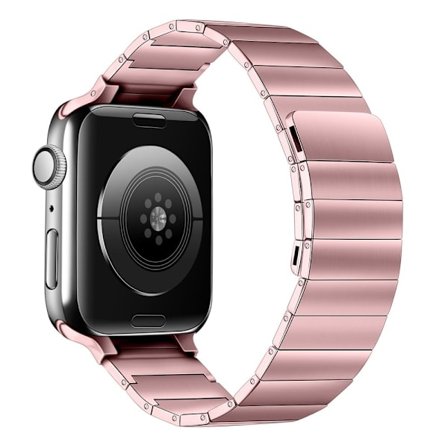 Apple Watch Series 8 (45 mm) / Watch Ultra urrem i rustfrit stål - Lyserød