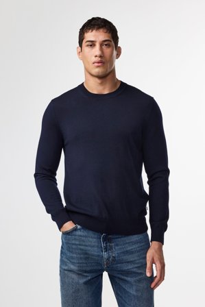 NN07 Ted 6605 Sweater male Blue Merino Wool