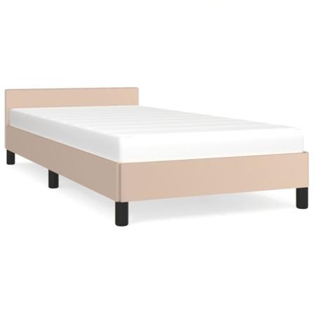 Vidaxl Sängram Med Huvudgavel Cappuccino 100x200 Cm Konstläder Brun