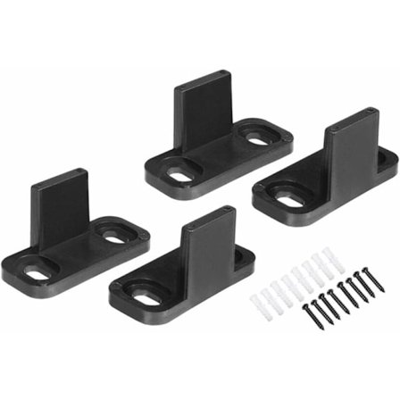 2 par justerbare skydedørsskinner i plast med 8 skruer til