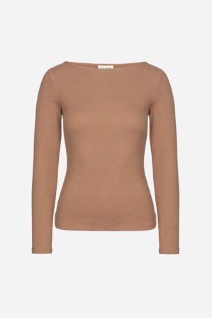 CAMILLA PIHL - Petronella Rib Boatneck - Camel - XXL