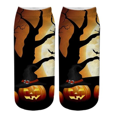 Hauskat kurpitsa 3D-tulostetut Halloween-sukat naisille, söpöt cosplay-juhlat, klubilahjat