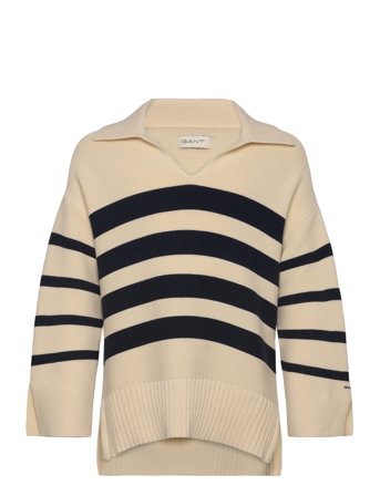 Striped Breton Knitted Sweater Cream GANT