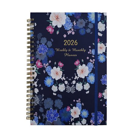 Kalenteri 2026 12 kuukauden suunnittelija, henkilökohtainen järjestäjä kuukausittaisilla tavoitteilla, tehtävälista, tapaseuranta B