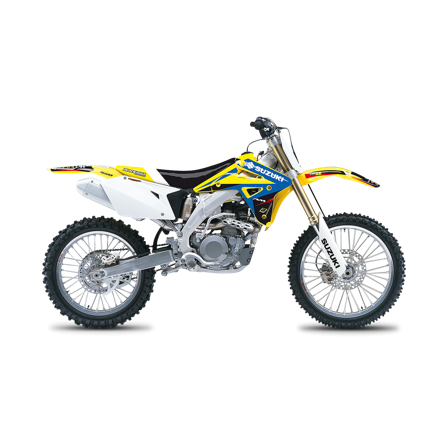 Kit Adesivi Completo Blackbird Dream 4 con Coprisella Giallo-Blu-Nero - Suzuki RM-Z 450 2005-2007