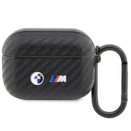 BMW Airpods Pro Skal Carbon Double Metal Logo - Sort