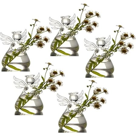 Angel Design Lasiset maljakot Kirkas Kukka Kasvi Terrarium Säiliö Ripustus Maljakko Hääkoriste Puutarha Koristeet Ripustus Ruukku (5 kpl)