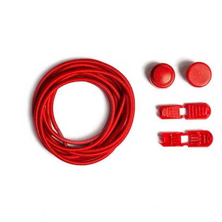 2 par elastiska snören med dragsko - ingen koppling krävs Röd