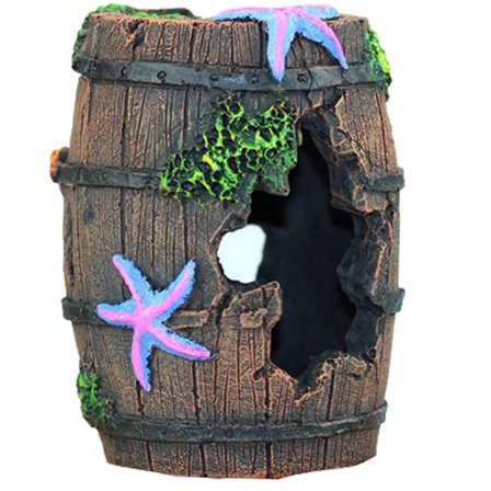 Star-Fish ødelagt tøndeindretning i harpiks Betta fiskebeholder tilbehør O