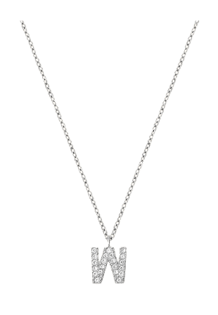 Mockberg Petite Stone Letter W Steel Necklace Smycken & klockor Dam Silver ONESIZE