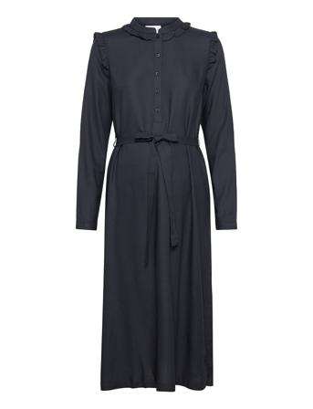 Mlmercy Lia Frill L/S Woven Dress 2F A. Dresses Shirt Dresses Navy Mamalicious