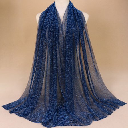 Glitter tørklæde Kvinder Muslim Shimmer Hijab Crinkle Shiny Shawl Is