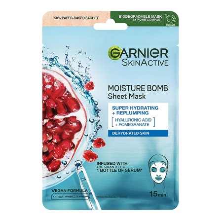 Garnier Moisture Bomb SuperHydrating & Energizing Sheetmask 1 stk., Skincare, Masker, Sheet Masker