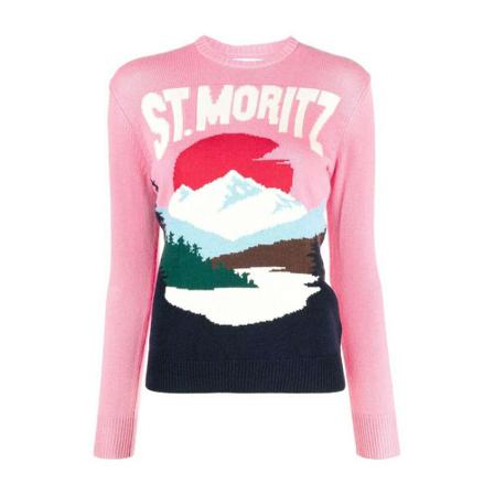 Saint Barth Round-neck Strik Pink, Dame Striktrøjer