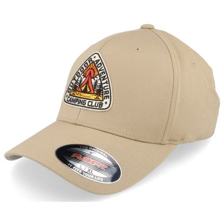 Wild Spirit - Beige flexfit Keps - Camping Adventure Khaki Flexfit @ Hatstore