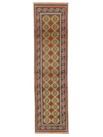 Noué À La Main Afghan Fine Tapis 76X292 De Laine Marron/Noir Petit