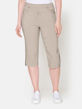 BRANDTEX - Capri Bukser - Sand- Lynlåsdetalje