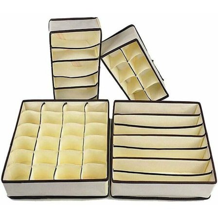 Skuffeorganisator, stofopbevaringskasse, garderobeorganisator, garderobetøjopbevaring til soveværelse, skuffeinddeling til tøj, bh'er, sokker osv.