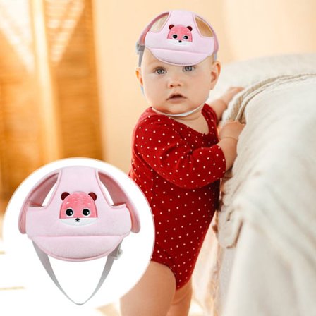 Myk beskyttelseshjelm for baby, justerbar 45-57 cm, rosa