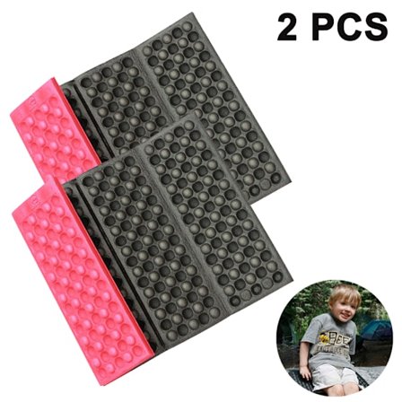 2 st hopfällbara sittunderlägg, termisk kudde, röd och svart