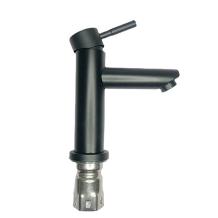 Svart Badrumsblandare Bänkblandare Rostfritt Stål Kropp för Hand