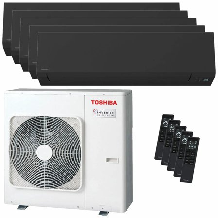 Condizionatore Toshiba SHORAI Edge Black penta split 9000+9000+9000+9000+9000 BTU inverter A++ wifi unità esterna 10 kW
