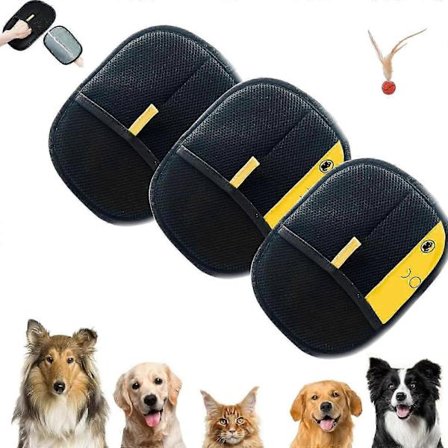 Yomi Husdjurshår Borttagningshandskar - Återanvändbara Elektrostatiska Katt- & Hundhår Borttagningshandskar (3-pack)
