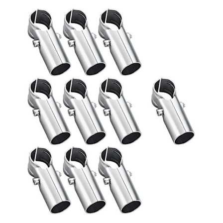 10 stk. rørkobling i rustfritt stål, 25 mm diameter for tilkobling av runde rør