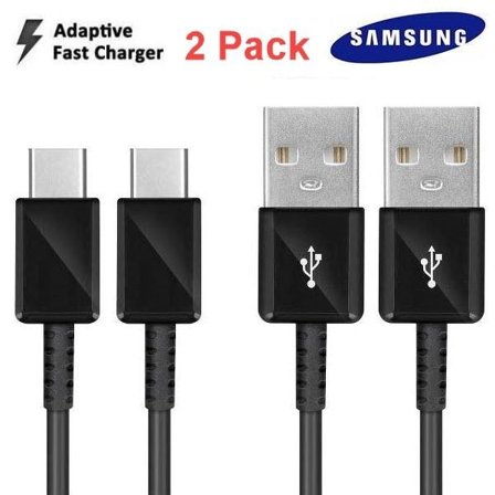 2 stk Samsung Original 1,2 m Ekstra lang USB-C Kabel / Lader Svart