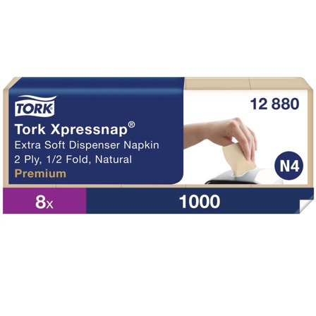TORK Servett Pre N4 2-lag natur 1000/fp - Lyreco - Kök och servering - Servetter och dukar - Dispenserservetter