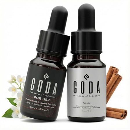 Feromoner Parfume & Cologne Sæt – Til Hende & Til Ham – Jasmin & Rose Parfume til Kvinder + Citrus & Lavendel Cologne til Mænd – Vegansk, Hudvenlig –