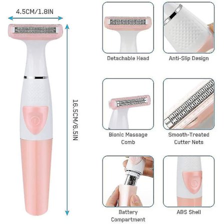 Electric Razor For Women, Cordless Battery-operated Electric Shaver, Waterproof Bikini Trimmer For Wet/dry Use, Portable Hair Removal Tool F