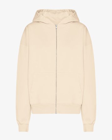 Organic Oversized Zip Hood - Ivory White - Female - S