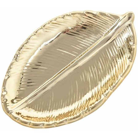 Dekorativ gullblad keramisk platefat porselen godteri pyntegjenstand frukt serveringsbrett oppbevaringsplate servise middagstøy