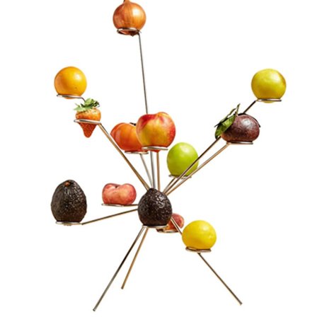 Eksploderende Frugtskål Kunst Flydende Frugtholder Til Bordets Midtpunkt Elegant Jerntrådsudstillingsstativ Til Eftermiddagste