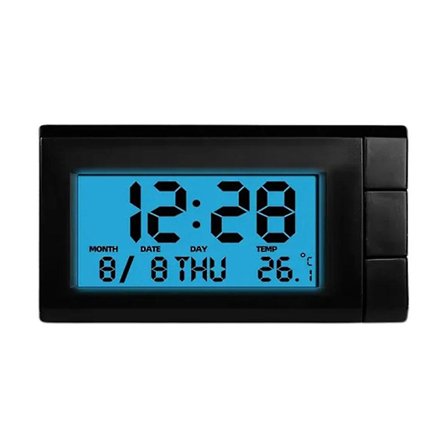Digital bilklokke termometer dashbord skrivebord LCD-skjerm auto interiør dekor (FMY)
