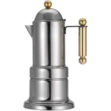 Espressobryggare 200 ml, 4-koppars espressobryggare Moka-kanna i rostfritt stål