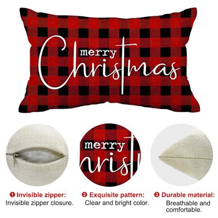 God Jul Kuddfodral Bondgård Jul Prydnadskudde Ländrygg Kuddfodral