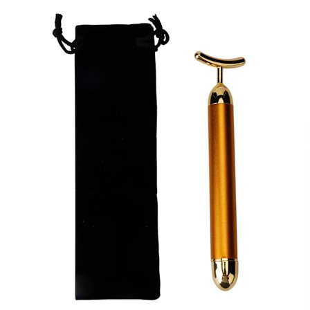 24K Guld Elektrisk Massager Ultralyd Ion Ansigtsløftende Opstrammende Værktøj Skønhedsinstrument (Guld)