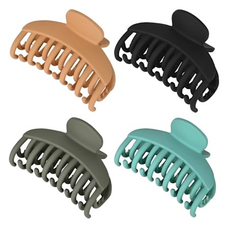 4 stk. Hårklemmer med dobbelte rækker af tænder 2,5" Medium hårklemmer til tyndt hår Små matte klemmer Kort fint hårtilbehør