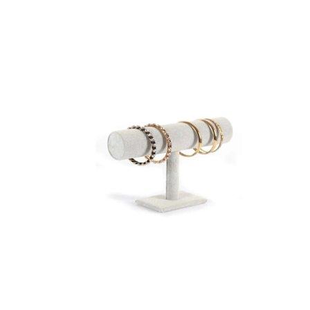 Sammet 1 Rulle T Grå Finish Trä Smyckesdisplayställ