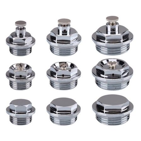 1/2"Air Bleeder & Blank Cap Manual Radiator AIR Vent Bleed Plug Valve